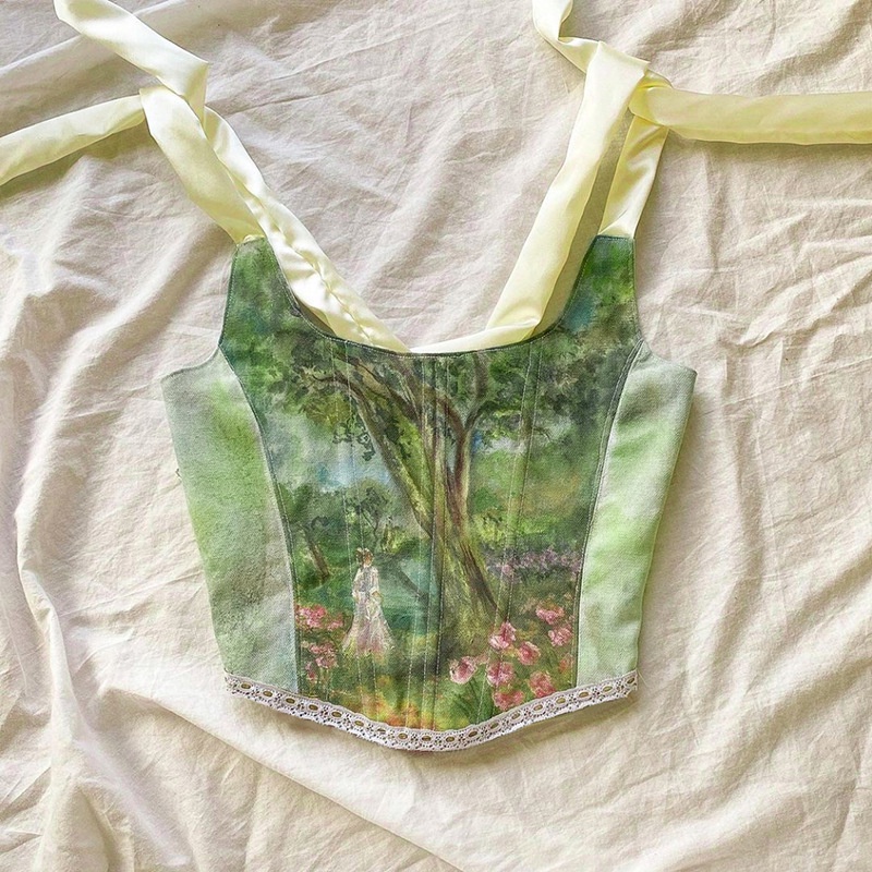 DUNEA Women's New Umbilical Strap Printing Camisole