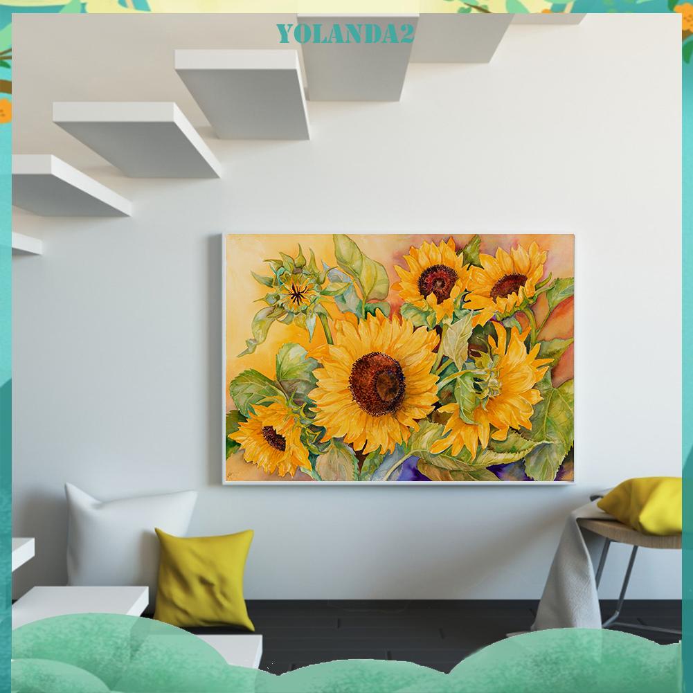 Tranh Thêu Chữ Thập DIY 11CT Hình Hoa Hướng Dương Xinh Xắn