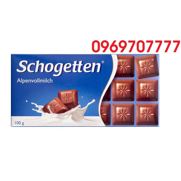 Chocolate Schogetten Alpenvollmilch vị Milk Choco 100gr