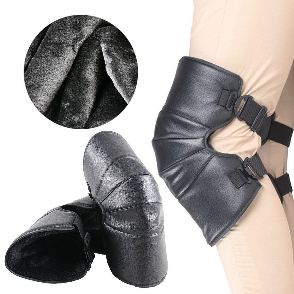 1 Cặp Vỏ Bọc Đầu Gối Bằng Da PU Chống Lạnh Chống Gió Bảo Vệ Khi Lái Xe Mô Tô