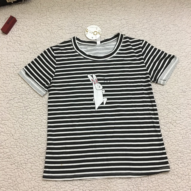 Áo phông kẻ ảnh thật