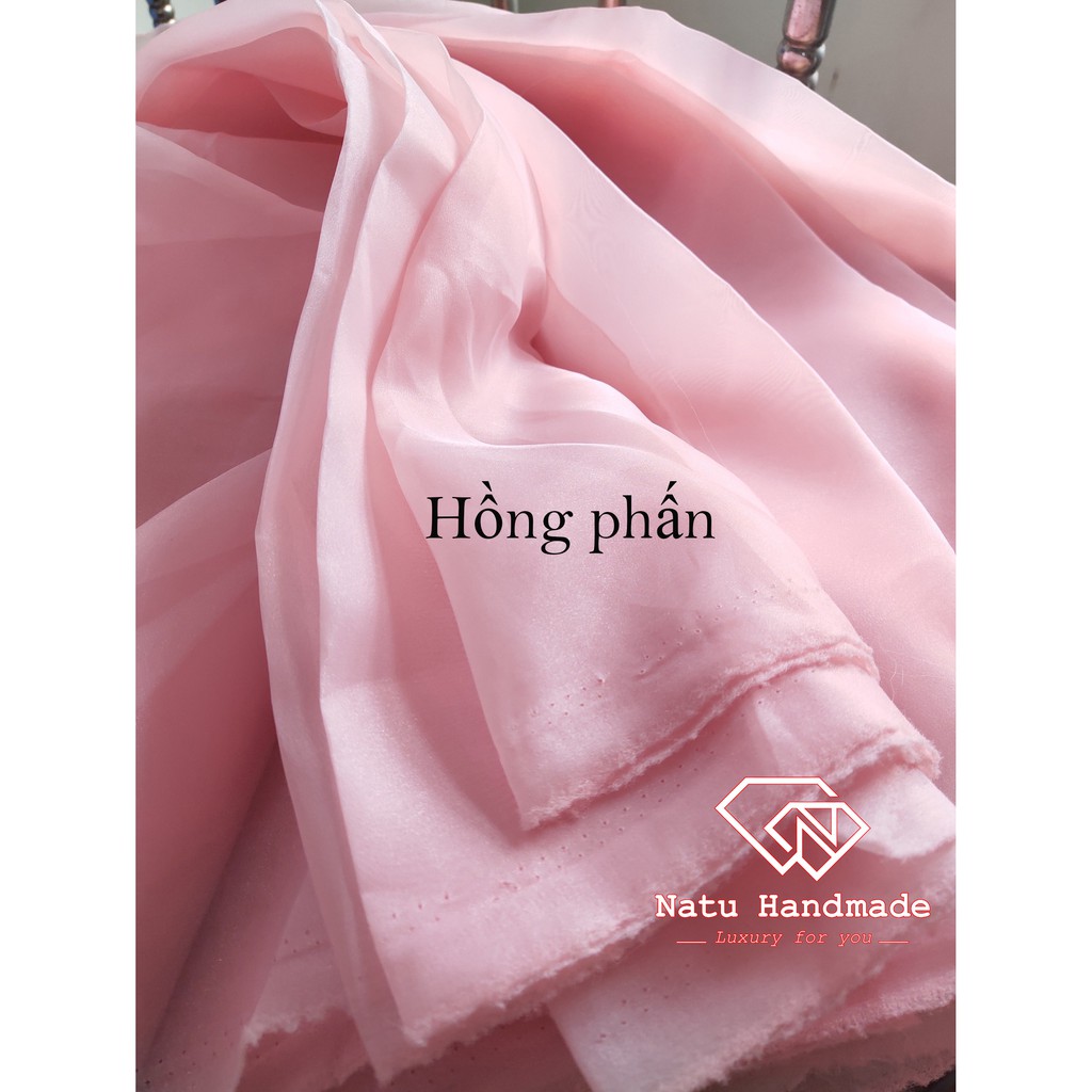 [FREE SHIP] - Vải làm hoa cài áo - Vải voan Hàn cao cấp tơ organza - 1m