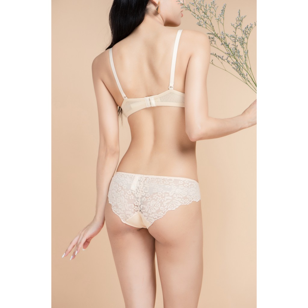 Bộ Đồ Lót Nữ Phối Ren Có Gọng Thoải Mái Gợi Cảm Da Nhạt (Mustoto MA19 MQ23)