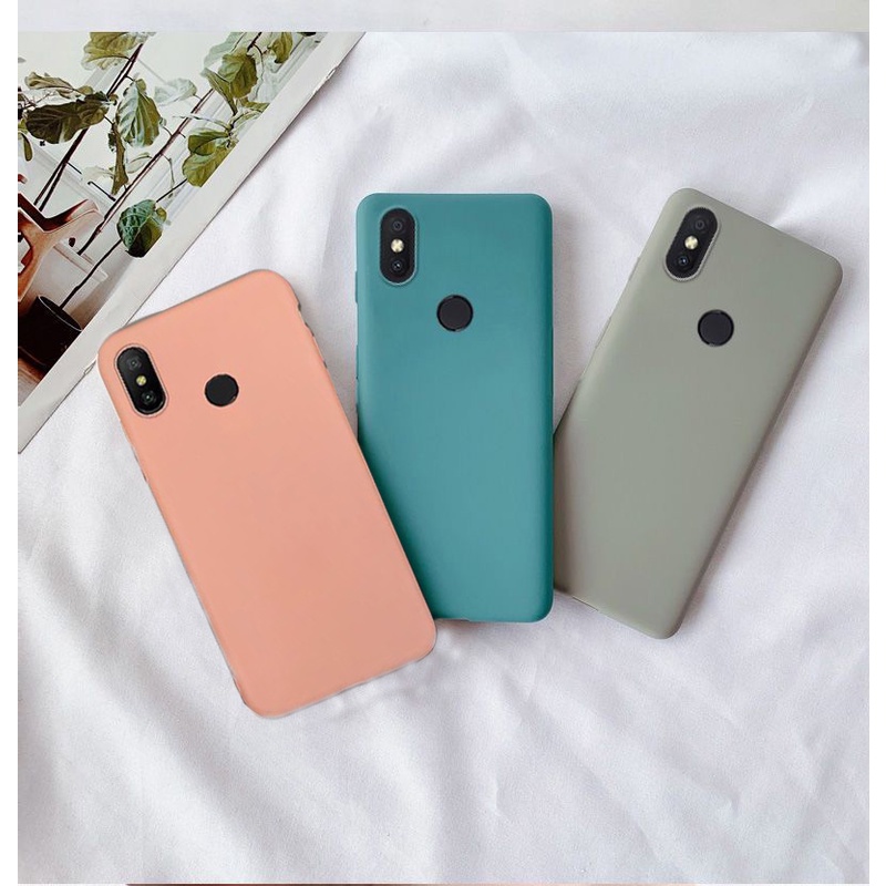 Ốp điện thoại màu trơn kiểu dáng đơn giản cho xiaomi mi play mi 6x a2 lite