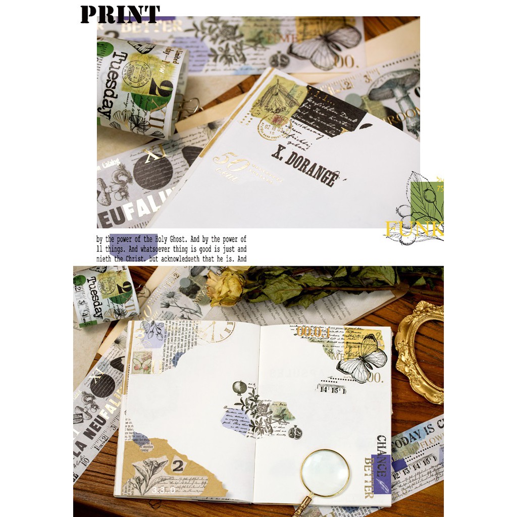 Băng dính nhũ giấy washi dạng tấm WT305