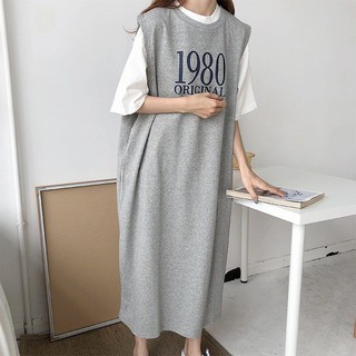 Đầm Thun Sát Nách Dáng Dài Phong Cách Hàn Quốc Cho Nữ