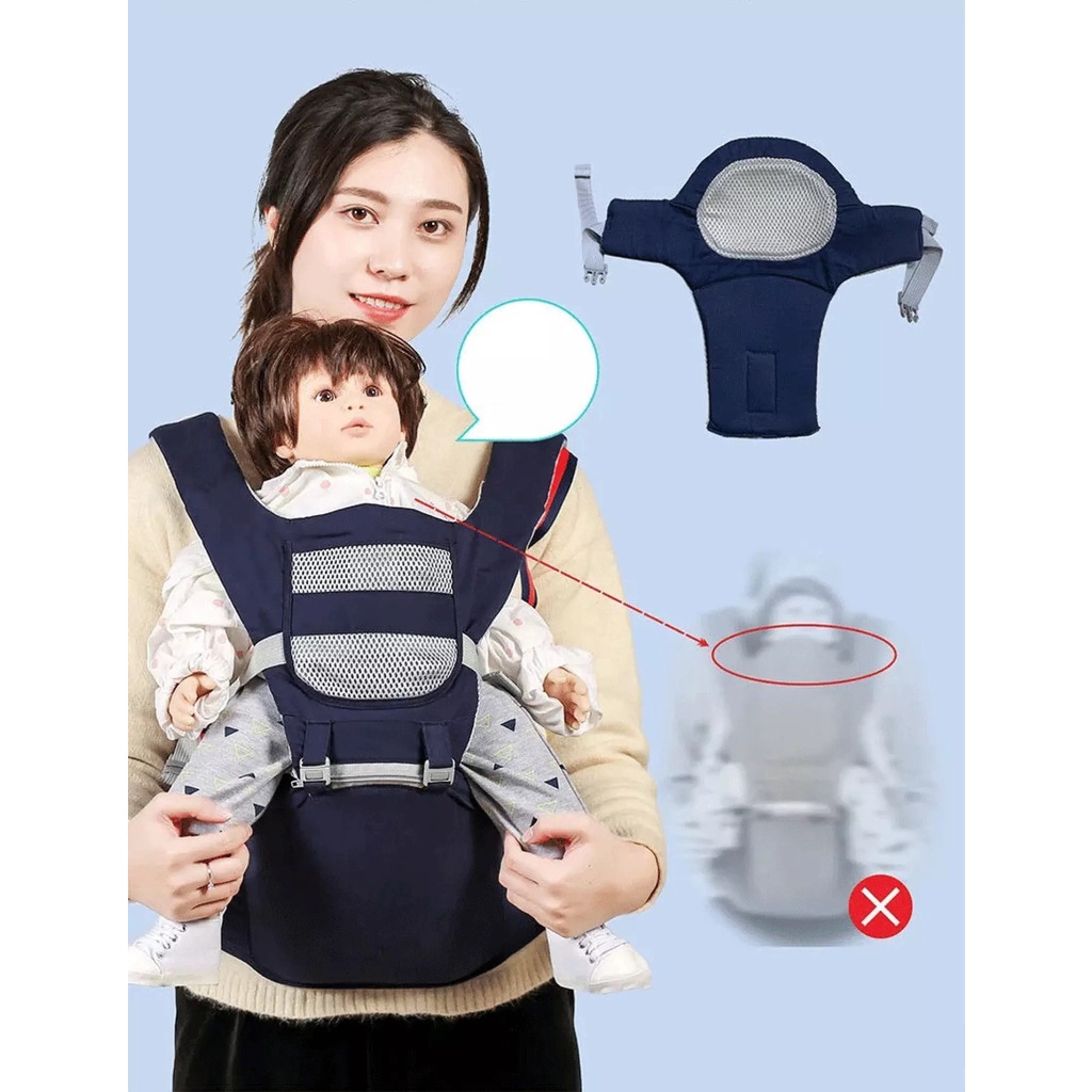 Địu em bé Đa Năng có bệ ngồi, ngăn chứa đồ, siêu thoáng khí, chắc chắn, an toàn- Đai địu ngồi đa năng 12 tư thế cho bé