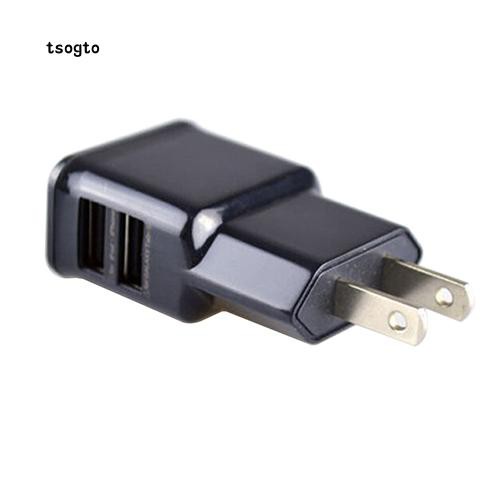 Đầu sạc gồm 2 cổng USB 5V 2.1A phích cắm US dành cho Samsung iPhone iPad iPod