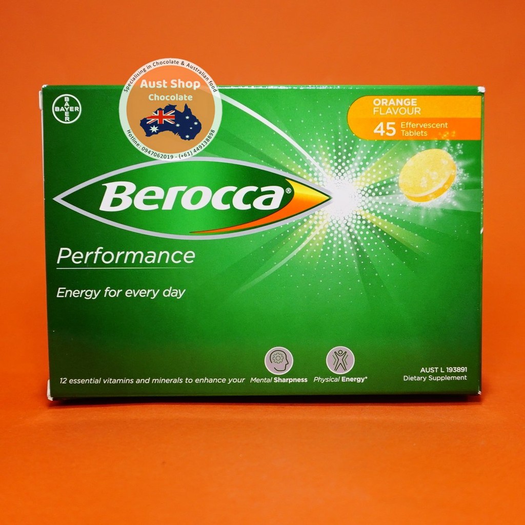 Viên Sủi Berocca HÀNG ÚC hộp 45v - OZ - Aust Shop Chocolate