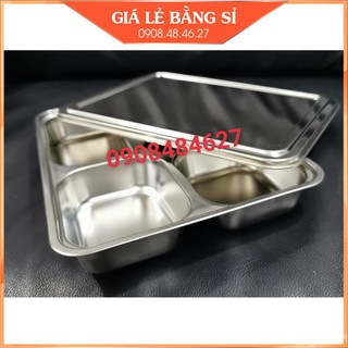 Khay cơm nắp inox 5 ngăn sâu lòng