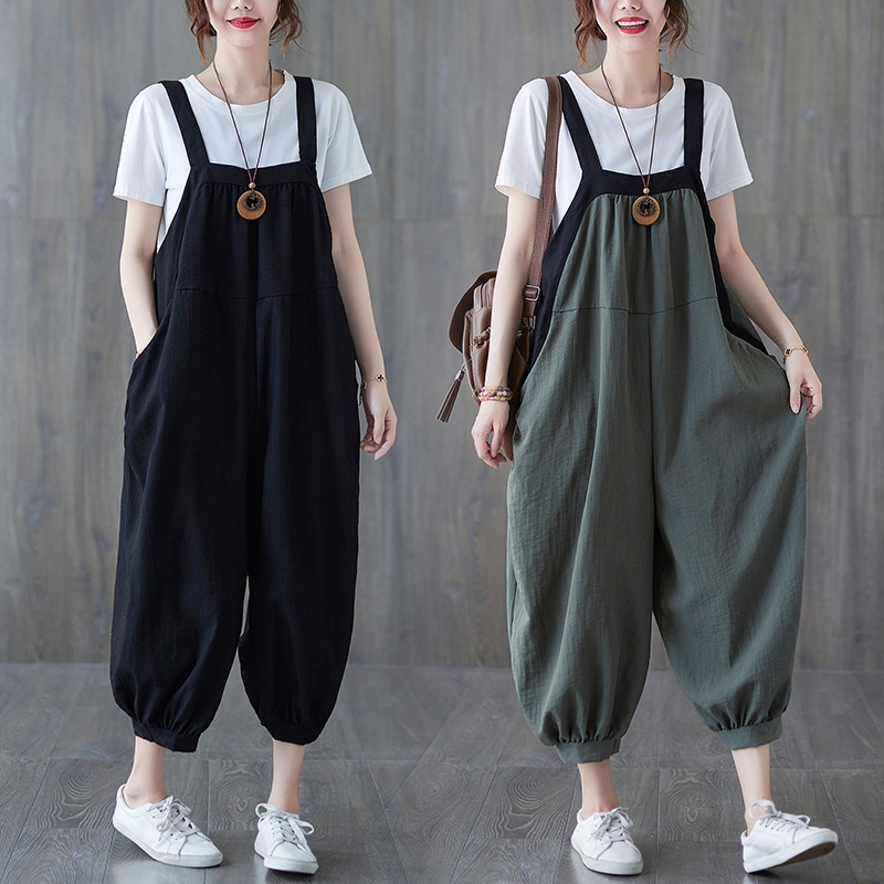 H77 Quần yếm bigsize chất mềm ống rộng thời trang