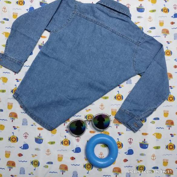 (Code Tesu7) Áo Sơ Mi denim Trẻ Em Từ 4 Đến 12 Tuổi