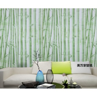 [Sale Sốc Xả Kho] Giấy Dán Tường Trúc Xanh 0.45*10m