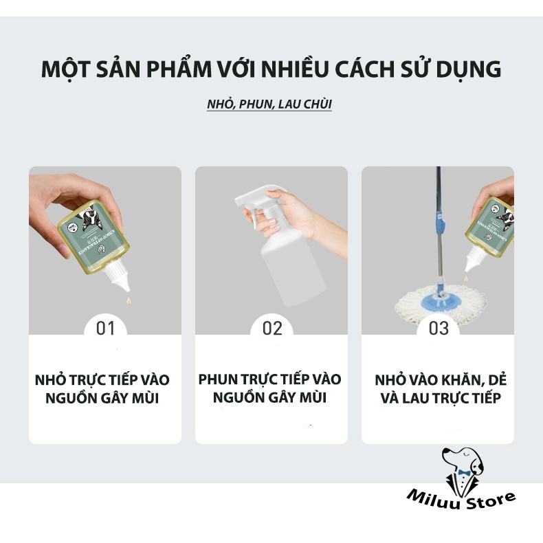 Nhỏ khử mùi nước tiểu chó mèo, nhỏ khử mùi tiện lợi dành cho cho thú cưng hay tiểu bậy