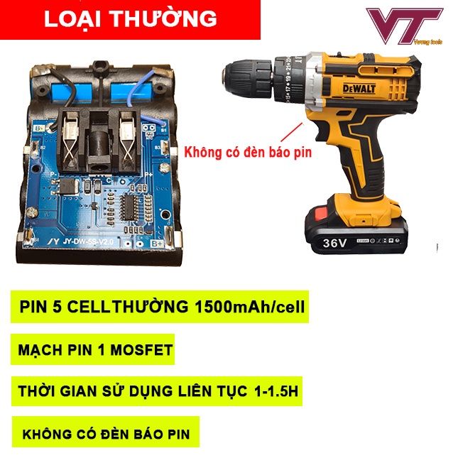 Máy khoan pin dewalt 36V đa năng, kèm bộ phụ kiện