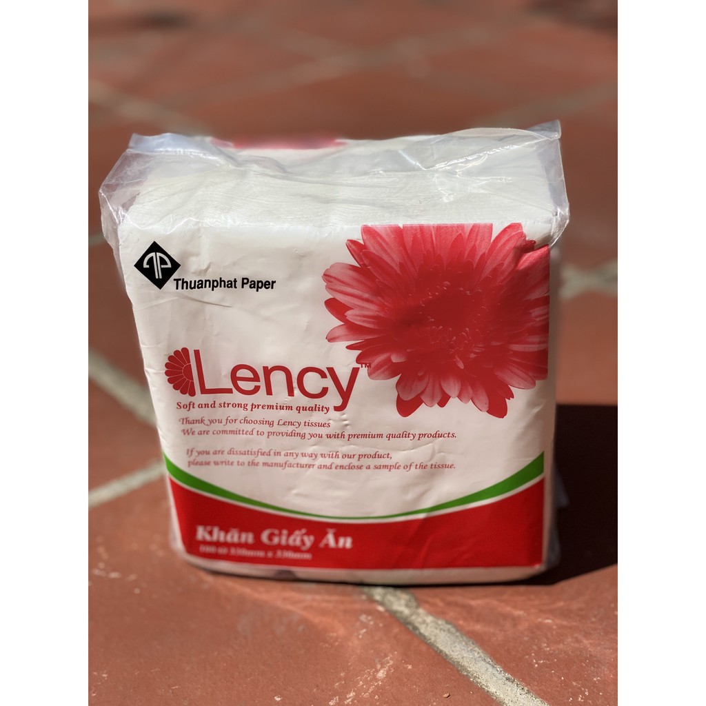 Khăn giấy ăn vuông cao cấp Lency 100 tờ kích thước 330x330mm