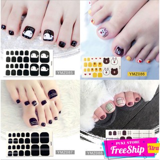 [FS50K_NAILS 2023] Mẫu mới miếng Sticker Dán Móng Chân, Trang Trí Móng kèm 1 DŨA MÓNG MINI