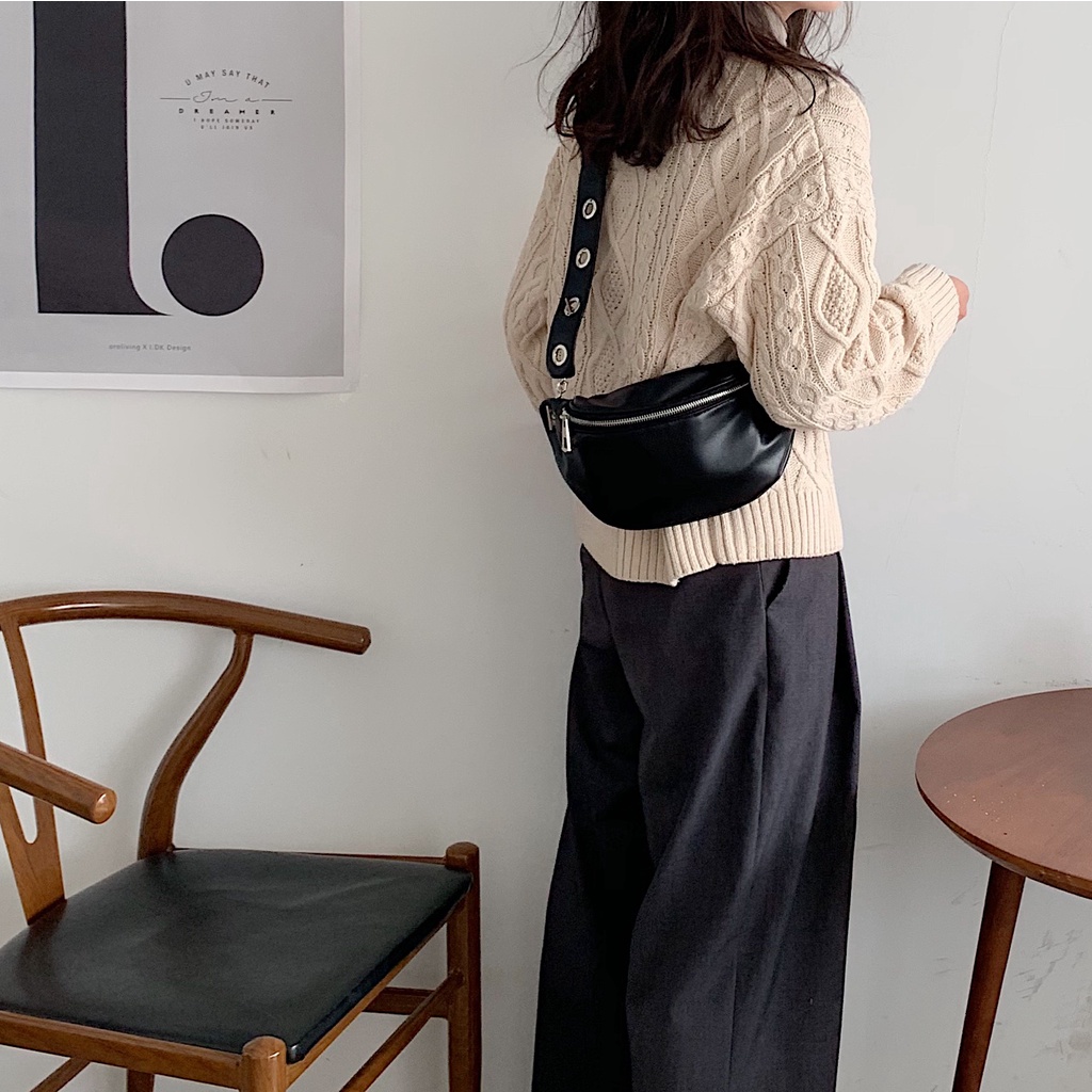 Ielgy Túi Da PU Đeo Chéo Vai Đựng Điện Thoại Đính Hạt Cườm Hình Trái Tim Phong Cách Hàn Quốc Đơn Giản Dành Cho Nữ