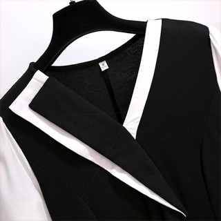 đầm cổ vest tay dài