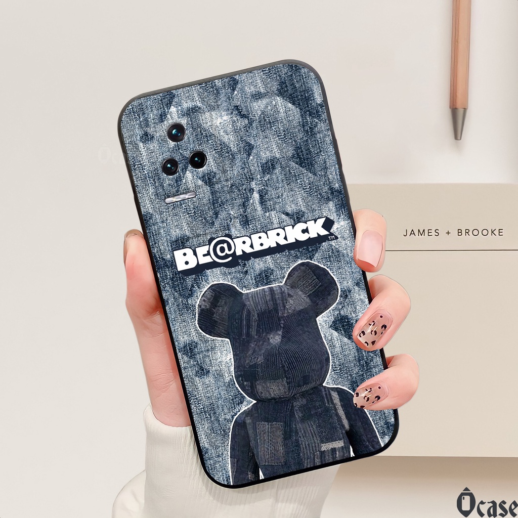 Ốp lưng Xiaomi Redmi K40s in hình gấu  cạnh viền vuông có bảo vệ camera