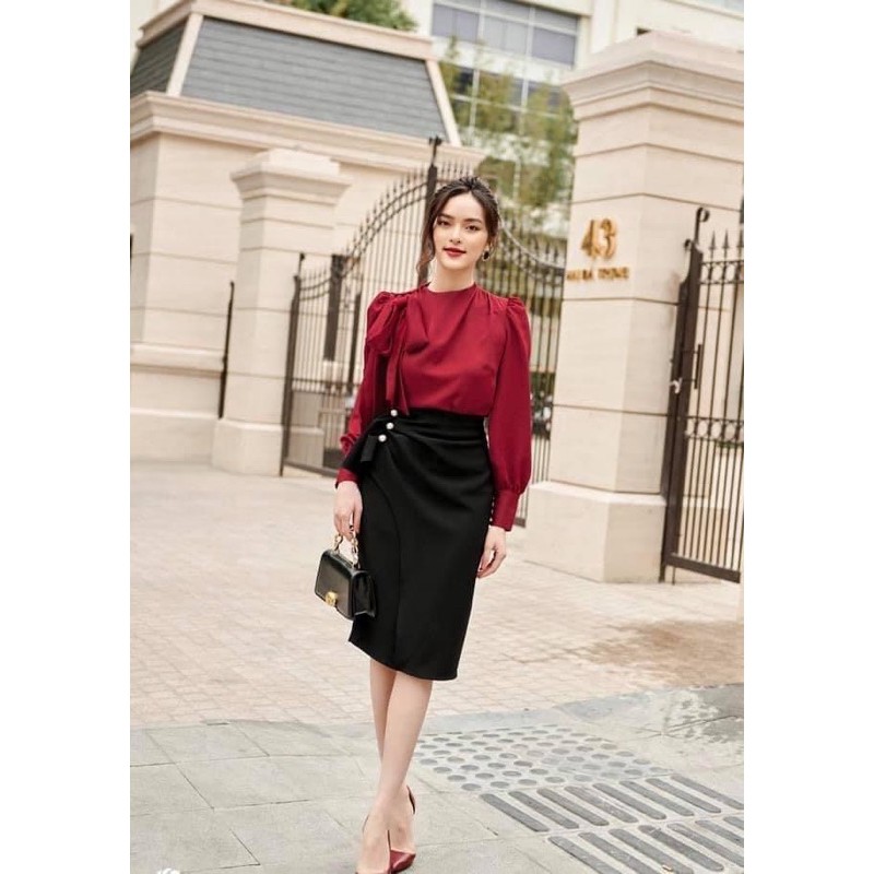 G03 Áo kiểu công sở nữ CÓ BIGSIZE 75KG, đi chơi cũng đẹp phối nơ xinh nữ tính - hợp thời trang dễ phối đồ - GEM Fashion