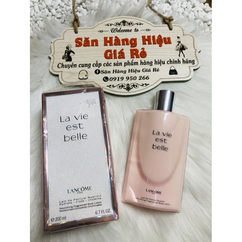 [Sale Giá Rẻ] LANCOME LA VIE EST BELLE BODDY LOTION 200ml  ( DƯỠNG THỂ NƯỚC HOA ). - Hàng sẵn