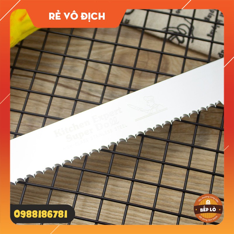 Dụng cụ làm bánh - Dụng cụ cắt bánh bằng thép không gỉ 10 inch 12 inch 14 inch lưỡi phẳng - răng  nhỏ - răng lớn