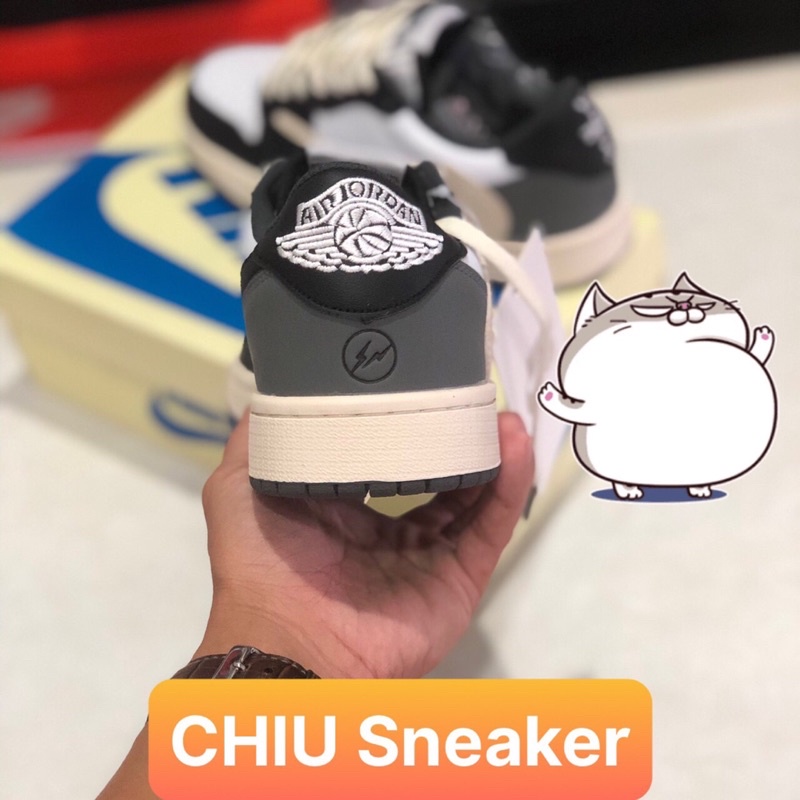 Giày thể thao jd1 cổ thấp travits xám đen giày Sneaker Jordan 1 cổ tháp travits xám đen chất lượng cao