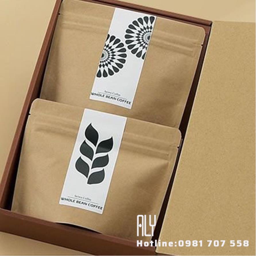 Túi Zipper Giấy Kraft 17x24+4cm - Combo 20 Túi Díp Đáy Đứng Có Cửa Sổ - Chống Thấm, Cực Bền _ALY