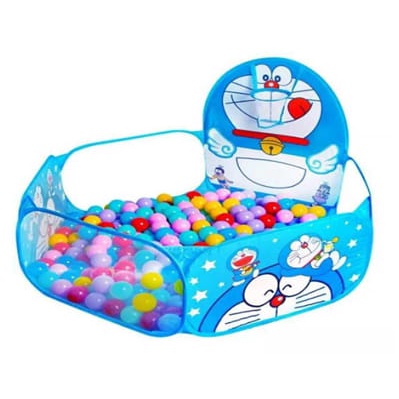 QUÂY BÓNG RỔ DOREMON VÀ KITTY KÈM 100 BÓNG NHỰA