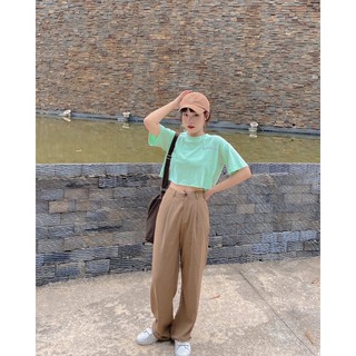 ÁO THUN CROPTOP NỮ MÀU XANH MINT