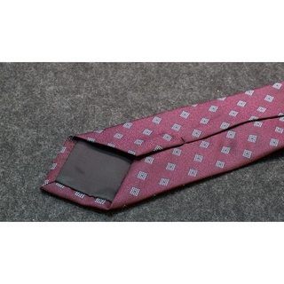 Cà Vạt 8cm Polysilk -  Red Square Geomatric