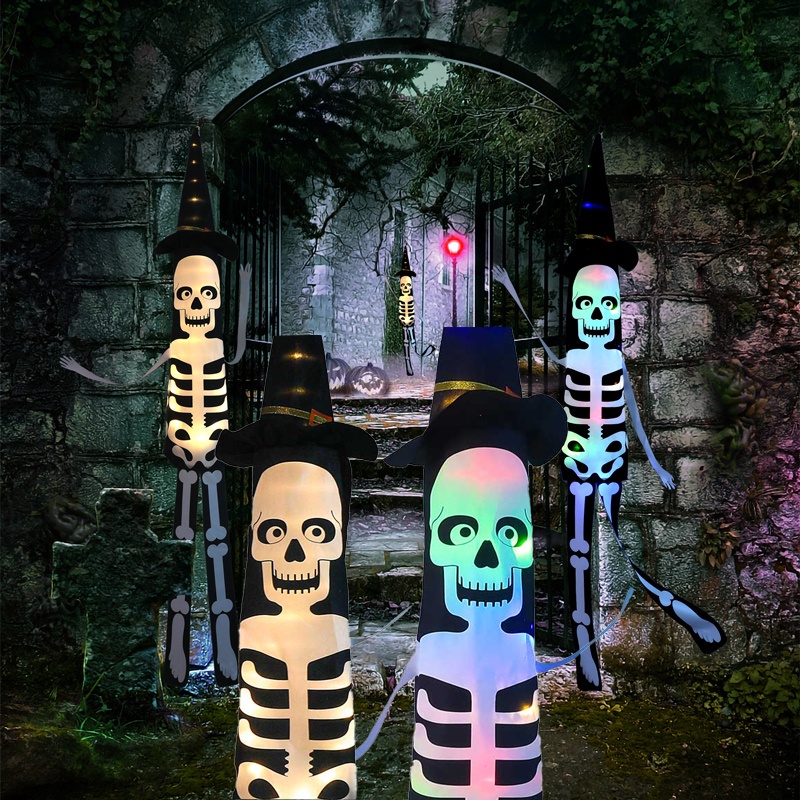 1 Đèn LED Hình Đầu Lâu Trang Trí Halloween