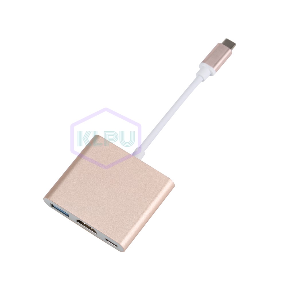 KLPU Type C USB 3.1 to HDMI / USB 3.0 / USB C Adapter Charging Port Aluminum Material for Macbook #VN