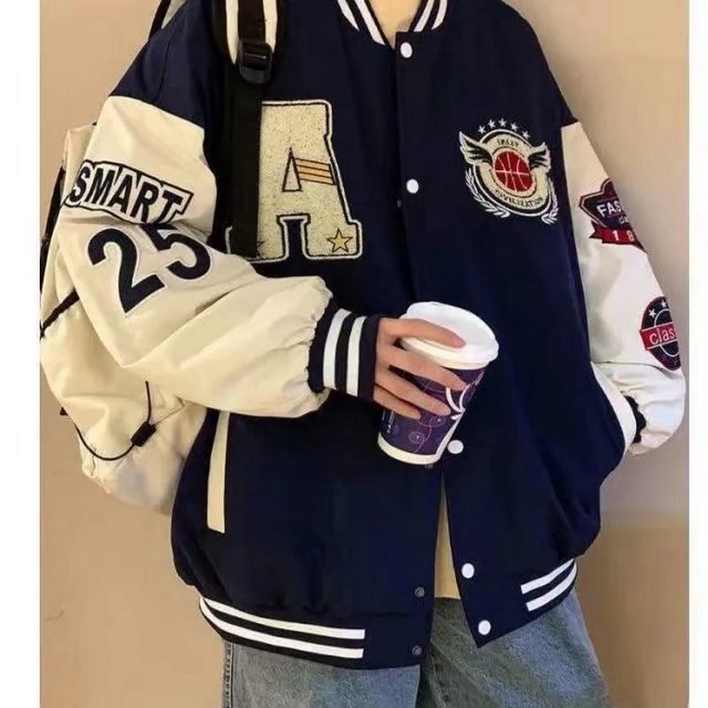 Áo Khoác Bóng Chày Cỡ Lớn Thêu Họa Tiết Phong Cách Hàn Quốc Cổ Điển Thời Trang Cho Nam Và Nữ Size S-XXXL