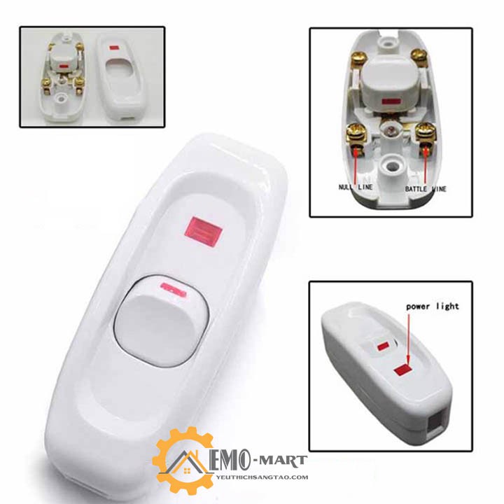 💥 Công tắc bật tắt quả nhót có đèn báo 💥 Nhựa ABS chống cháy nổ - Chịu tải 10A - 2500W