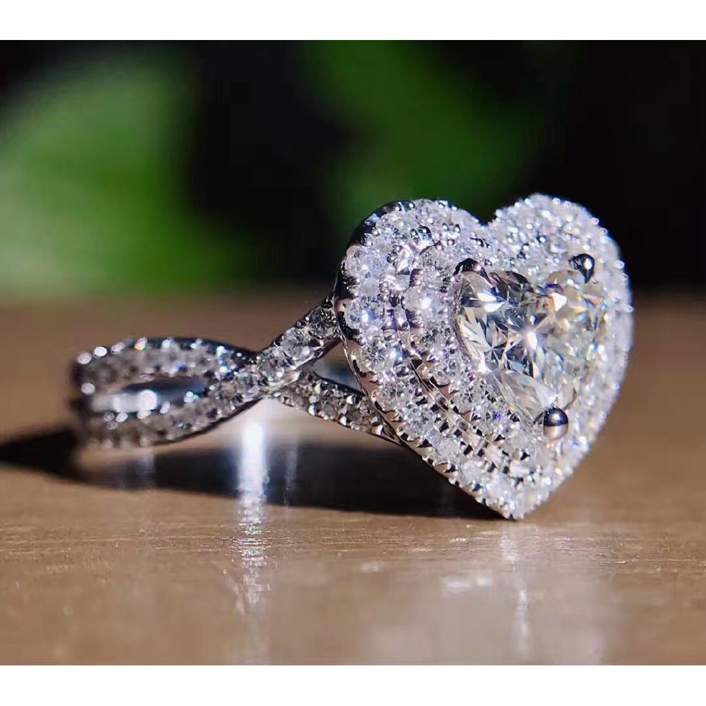 Nhẫn mạ bạc đính đá sang trọng thanh lịch cho nữ