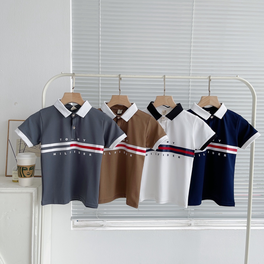 Áo polo nam Áo polo cộc tay trẻ em cho bé trai chất liêu co giãn từ20-30kg VyVy kids