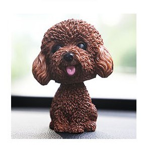 Tượng chó Poodle xinh xắn lúc lắc đầu phù hợp làm quà tặng, để taplo xe ô tô hay bàn làm việc trang trí