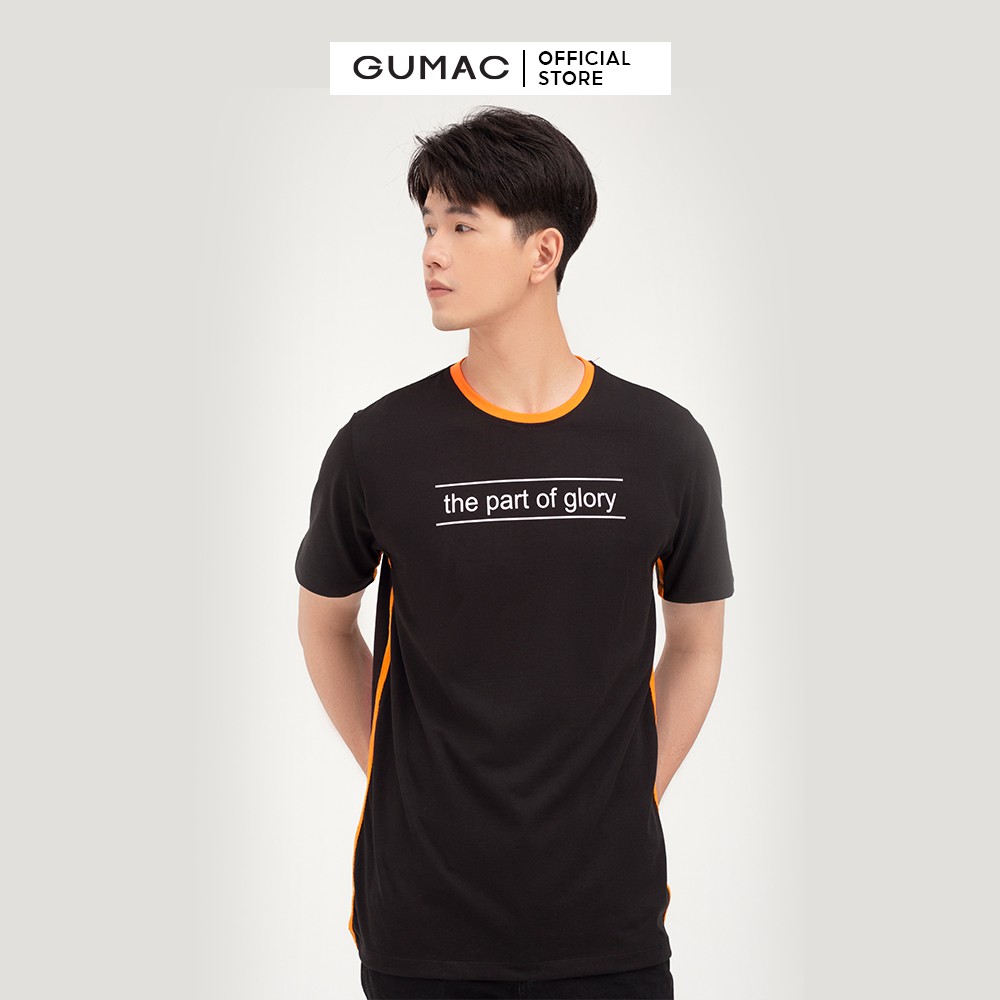 [Mã WABRG208 giảm 10% tối đa 50k đơn từ 250k] Áo thun nam in phối cổ GUMAC in chữ năng động, lịch lãm nhiều màu ATNB474 | BigBuy360 - bigbuy360.vn