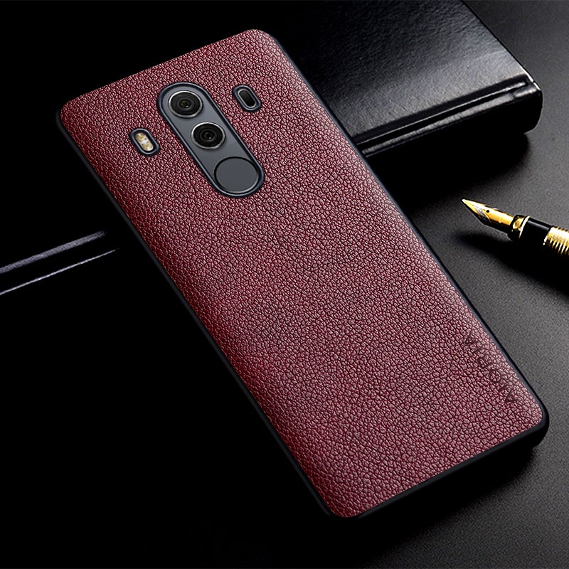 Aio Ốp Điện Thoại Da pu Siêu Nhẹ Màu Trơn Đơn Giản Thời Trang Cho huawei mate 10 pro lite