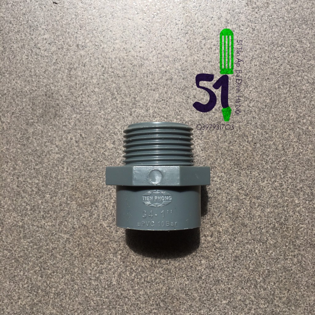 Nối răng trong - răng ngoài | Măng sông ren trong - ren ngoài 21, 27, 34 ống nhựa PVC Tiền Phong