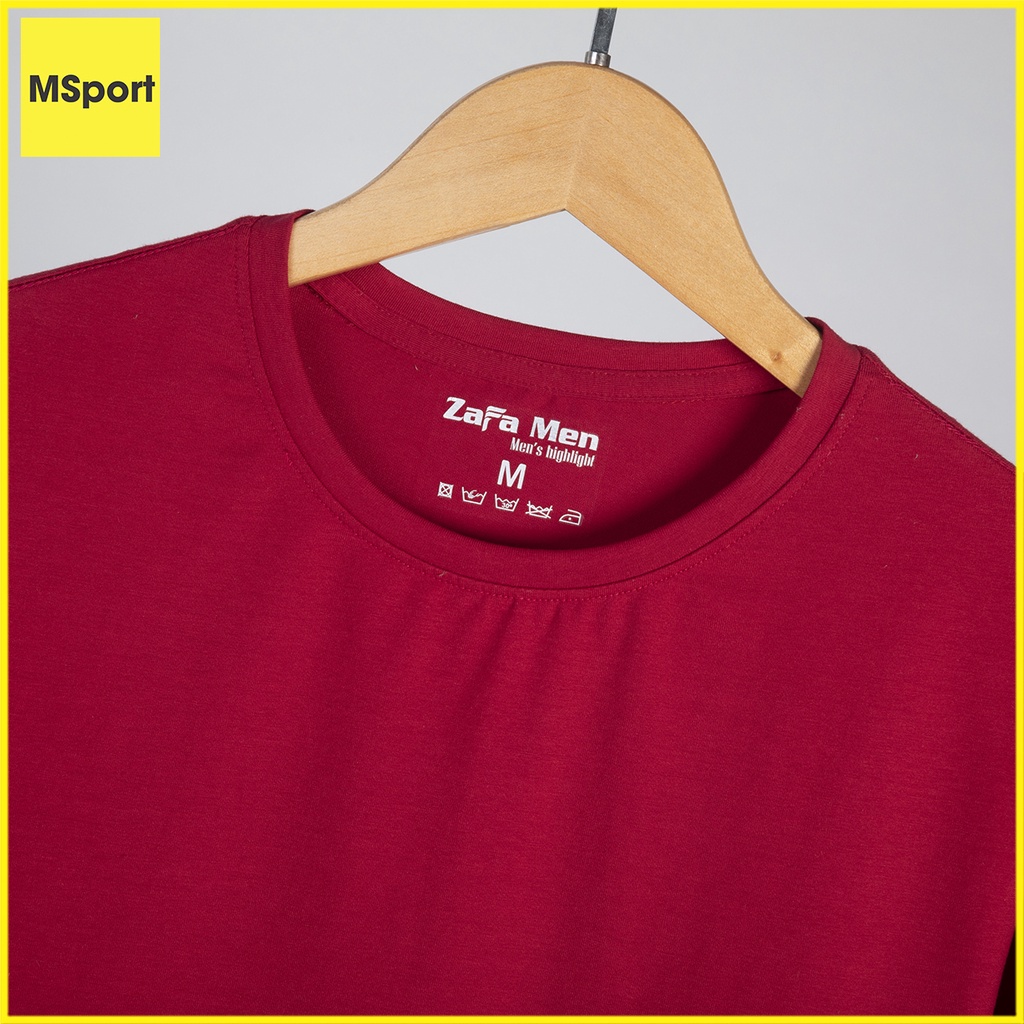 Áo Thun Nam Cổ Tròn Vải Cotton 100% Màu Đỏ Tươi, Áo Co Giãn 4 Chiều Thấm Hút Mồ Hôi Tốt