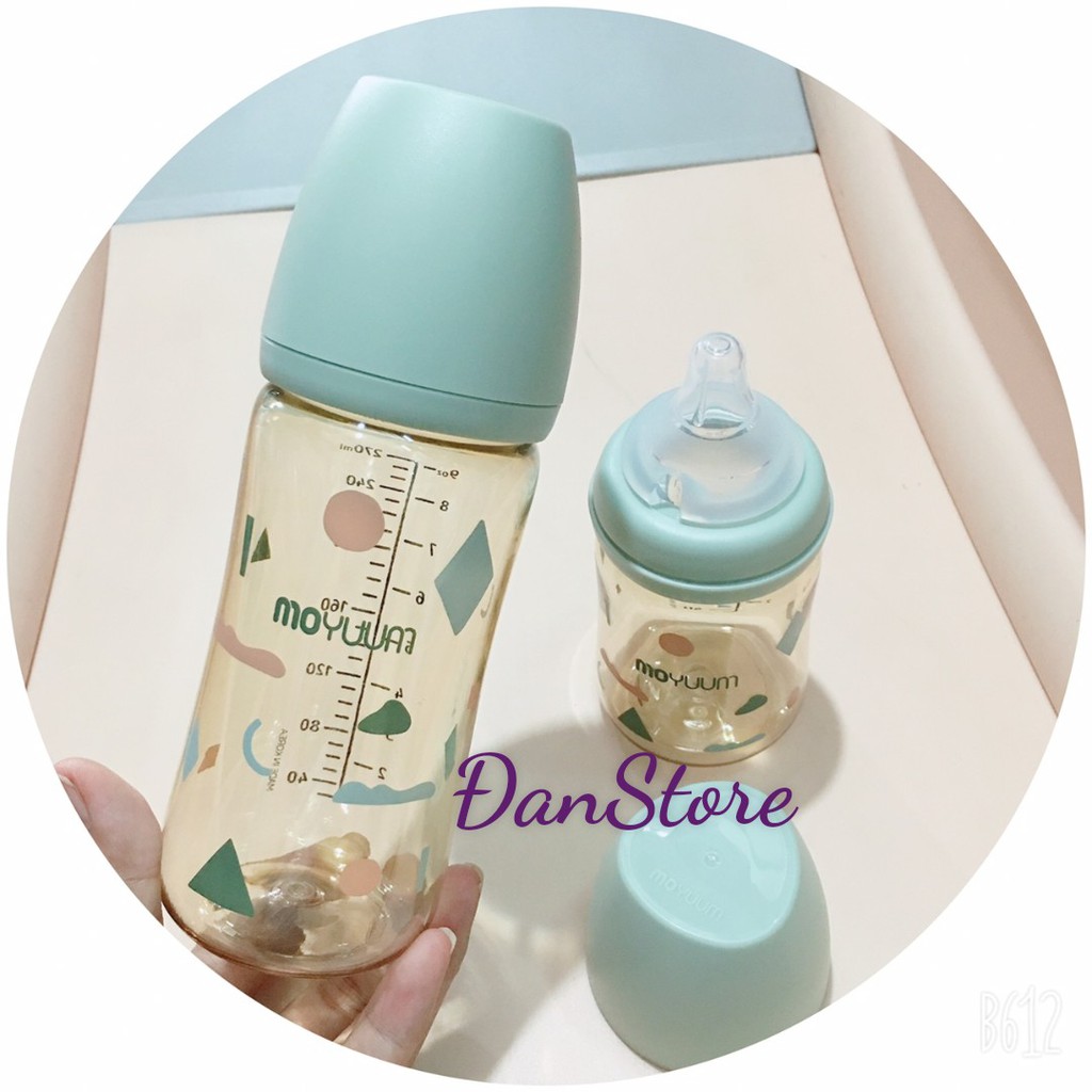 Bình sữa Moyuum mây, lạc đà 170ml 270ml. Bình sữa moyuum họa tiết lạc đà, mây xanh chính hãng