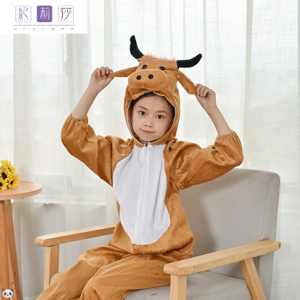 Bộ Đồ Hoá Trang Con Trâu Vàng Cho Trẻ Em và Người Lớn, Trang Phục Các Con Vật Trong 12 Con Giáp Cực Dễ Thương