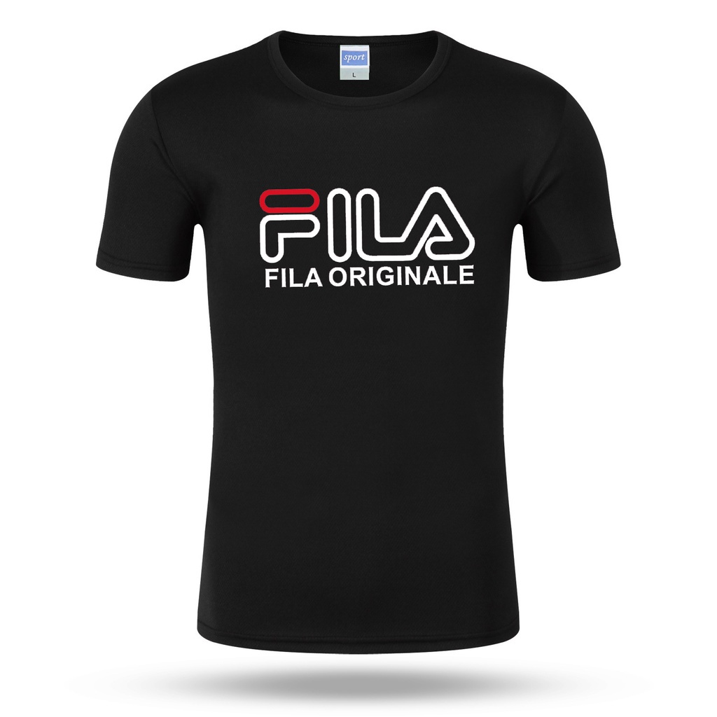 Áo thun thể thao FILA tay ngắn cổ tròn chất liệu cotton thoáng khí nhanh khô thời trang cho nam nữ