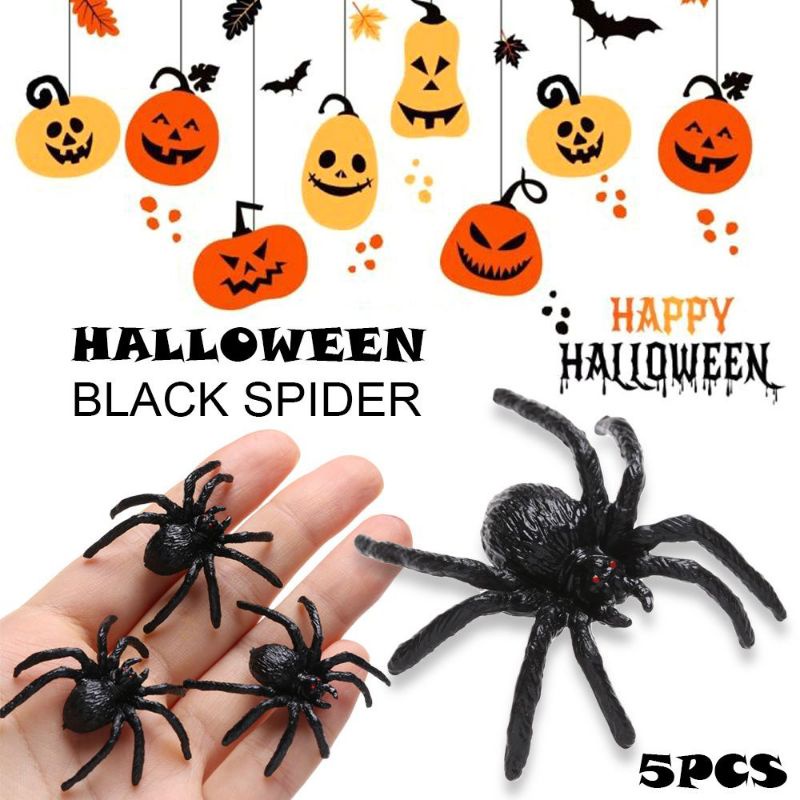Con nhện giả trang trí halloween /phụ kiện trang trí hallowen