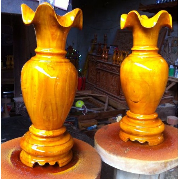 cặp lục bình gỗ  cao 30cm X 10cm