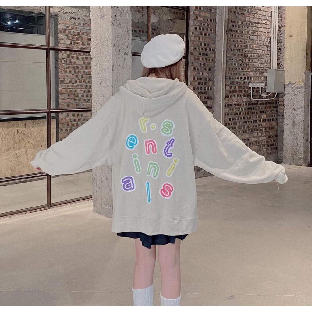 Áo Khoác Hoodie Tay Bồng In Chữ N Nữ [FreeShip] Jacket có mũ from rộng mũ hai lớp | BigBuy360 - bigbuy360.vn