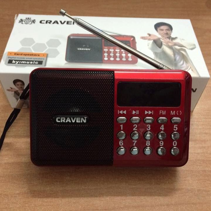 Loa radio mini Craven CR-65 nghe đài, nghe nhạc, nghe kinh phật - có đèn pin